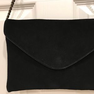 J. Crew Black Leather Envelope Purse